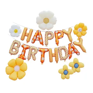 Σετ μπαλόνια Happy Birthday 16 ιντσών με μαργαρίτες για διακόσμηση πάρτι και πικνίκ