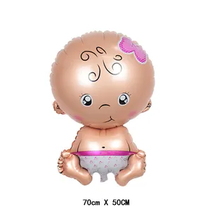 70x50cm baby boy girl foil balloon with pink bow for first birthday party decor