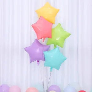 Set di palloncini a stella in alluminio macaron da 18 pollici per decorazioni feste