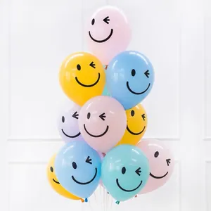 Dikke Latex Ballonnen Met Knipogende Smiley Gezicht Print Voor Verjaardagsfeest School Decoratie Kinderen