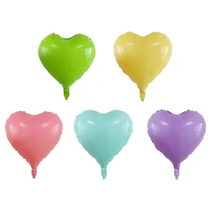 Set di cinque palloncini a cuore da 18 pollici in colori pastello macaron per feste