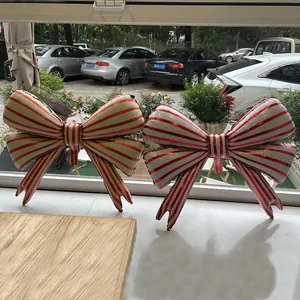 Striped bow aluminum foil balloons in red, gold and white for party decoration