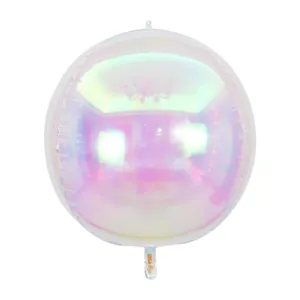 Ballon sphérique irisé en aluminium 4D avec finition nacrée pour décor de fête