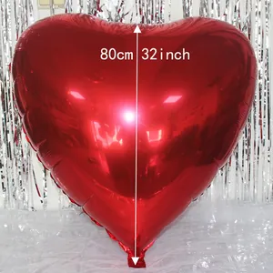 32 inch large red heart foil balloon for wedding party and birthday decorations