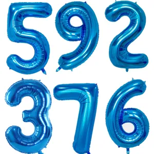 Palloncini blu con numeri da 2 a 9 per feste di compleanno e oggetti di scena per foto