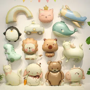 Cute matte animal foil balloon set for baby birthday and nursery room decoration