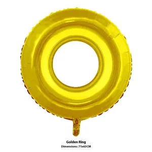 Golden ring aluminum foil balloon 71x63cm for birthday party and wedding decoration