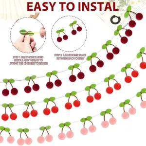 DIY felt cherry banner kit for romantic party decor with easy assembly guide