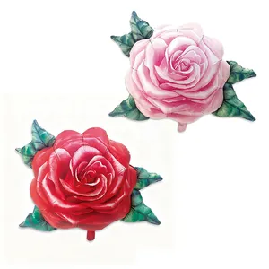 Romantic oil painting style rose foil balloons for Valentine's Day party decorations