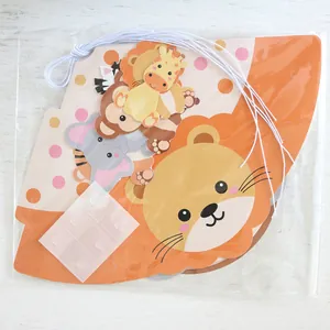 Set fai da te cappelli festa animali della giungla con sagome in cartone e corde elastiche