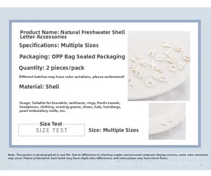 Macro shot of natural white shell alphabet beads in OPP bag for DIY jewelry making