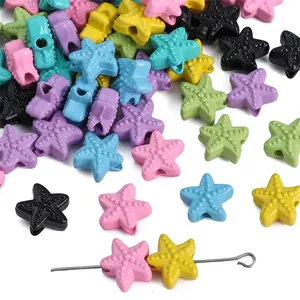Perline colorate a forma di stella marina per braccialetti fai-da-te e bigiotteria