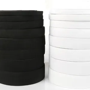 Black and white flat elastic knit band for sewing waistbands and DIY garment crafts