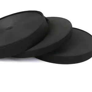 Three rolls of flat black elastic knit band for garment sewing and DIY crafts projects
