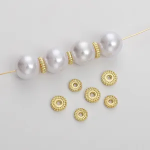 Legering Tandwiel Afstandskralen Verguld Kralentextuur DIY Sieraden Maken Accessoires Voor Armband Ketting Handwerk