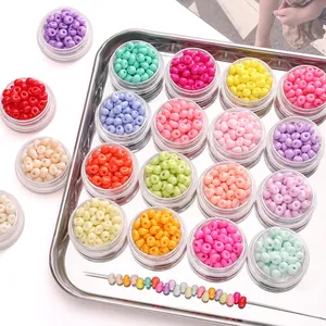 Perles de Rocaille en Verre Laqué pour la Fabrication de Bijoux DIY Perles d'Espacement en Vrac pour Bracelet