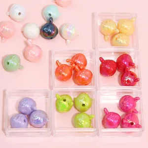 Colorful acrylic beads for DIY crafts, showcasing metallic luster and pre-drilled holes