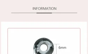Detailed size parameters for 6mm black and white textured acrylic beads for DIY jewelry