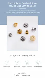 Vue détaillée des fermoirs de boucles d'oreilles plaqués or et argent gravés fashion
