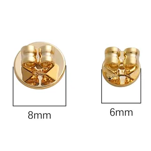 Comparaison détaillée des poussoirs d'oreilles papillon dorés de 6 mm et 8 mm