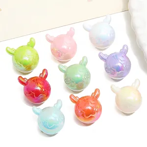 Colorful acrylic dragon horn beads with gradient pearl finish for DIY jewelry crafts