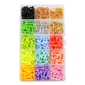 DIY σετ κοσμημάτων με ακρυλικούς κρίκους U και μεταλλικά άγκιστρα σε κουτί αποθήκευσης