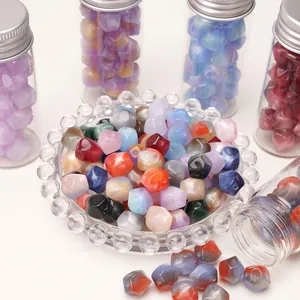 Perle in resina colorata da 10mm con sfumature e forma ottagonale in barattoli per gioielli DIY