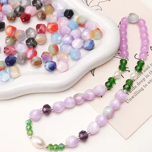 Mix di perline ottagonali in resina cangiante da 10 mm per creazione di gioielli e bracciali