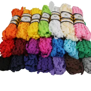 Polyester wave ric rac trim ribbon in multiple colors for DIY sewing and crafts