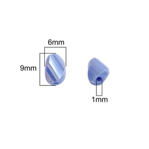 Perline di vetro sfaccettate lavanda 6x9mm con dimensioni per creazione gioielli