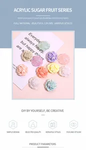 Vista macro de cuentas de rosa de acrílico de colores para joyería artesanal DIY