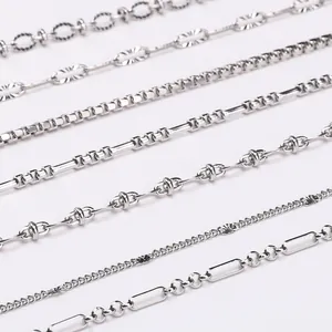 Σετ αλυσίδων κοσμημάτων DIY από ανοξείδωτο ατσάλι με διάφορα σχέδια κρίκων
