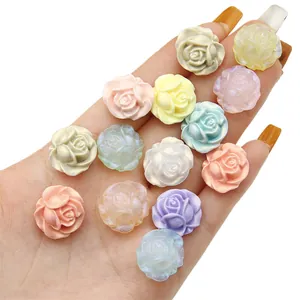 Rosas de acrílico macaron para bisutería DIY y decoración de uñas artísticas