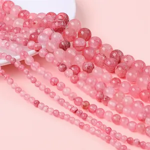 Pink Persian Jade round beads for DIY jewelry making in various sizes from 3mm to 12mm