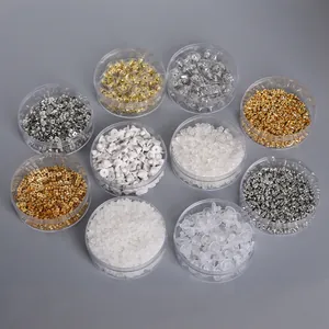DIY jewelry earring backs set featuring metal and silicone stoppers in 9 grid storage cases
