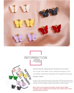 Détails des breloques papillon en acrylique de 13mm pour bijoux DIY avec dimensions précises
