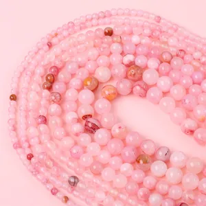 DIY Synthetic Stone Round Beads Smooth Loose Beads Strand For Necklace Bracelet Phone Chain Making Handmade Jewelry Findings Accessory