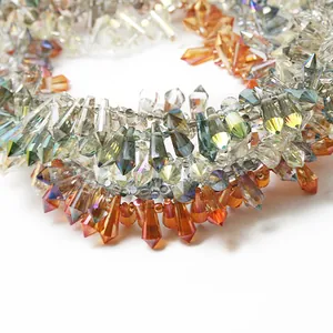 6x15mm faceted water-drop crystal glass beads for DIY jewelry making in various colors