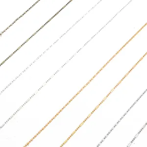 Cadenas de hierro estilo bambú de 1,5 mm en oro y plata para creación de joyería DIY