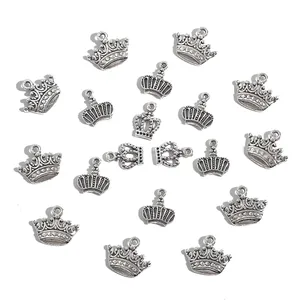 Vintage Silberlegierung Kronenanhänger Set für DIY Schmuckherstellung und Halsketten