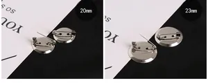 Zilveren metalen brochebasis met veiligheidsspeld en clip, 20mm en 23mm DIY-maten
