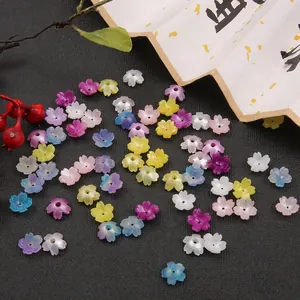 Colorful acetate flower beads for DIY hair accessories and jewelry crafting projects