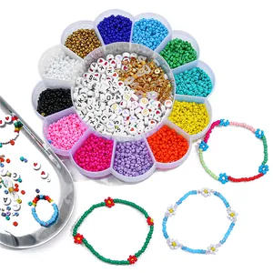 DIY Schmuckherstellung Zubehör Kit Bunte Glasperlen Buchstabenperlen Polymerton Scheiben Ohrhaken Hummerverschlüsse Für Armbänder Halsketten Ohrringe Handgemachte Geschenke