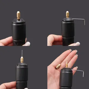 Mini portable USB electric drill kit with brass chuck and bits for DIY engraving