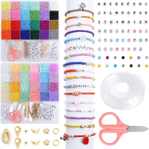 DIY Schmuckherstellungsset Glasperlen Legierungszubehör Bunte Buchstabenperlen Für Handgefertigte Halsketten Armbänder Ohrringe Damen Kinder Kreatives Hobby