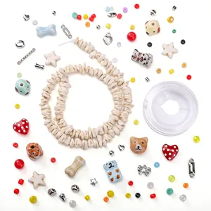 DIY Kerstmis dieren kralen set met schelpsteen ketting en kleurrijke kralen