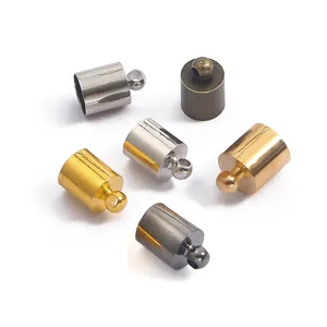 Copper round end caps in six metallic finishes for DIY jewelry making and bracelet tassels