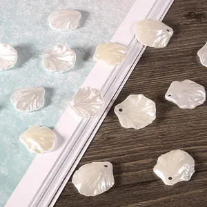 Pearlescent peony flower petal charms for DIY jewelry making and handmade crafts