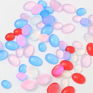 Cabochon ovali in resina a dorso piatto colori misti per gioielli fai da te e unghie