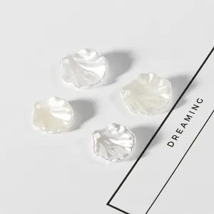 ABS imitation pearl peony flower petals for DIY jewelry hairpins in white and beige